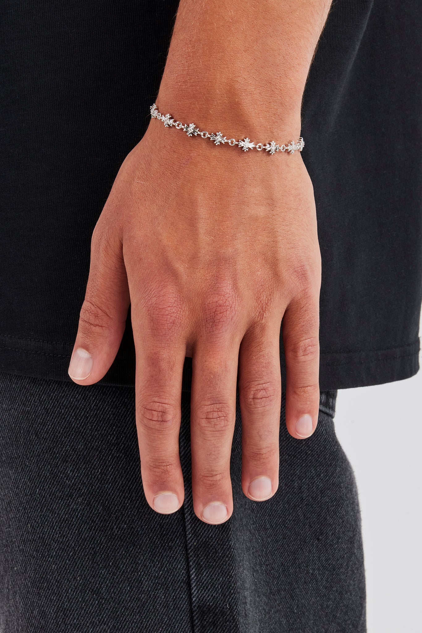 Polished Cross Bracelet - 6mm