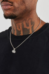 Polished Double Cross Disc Necklace - 10mm