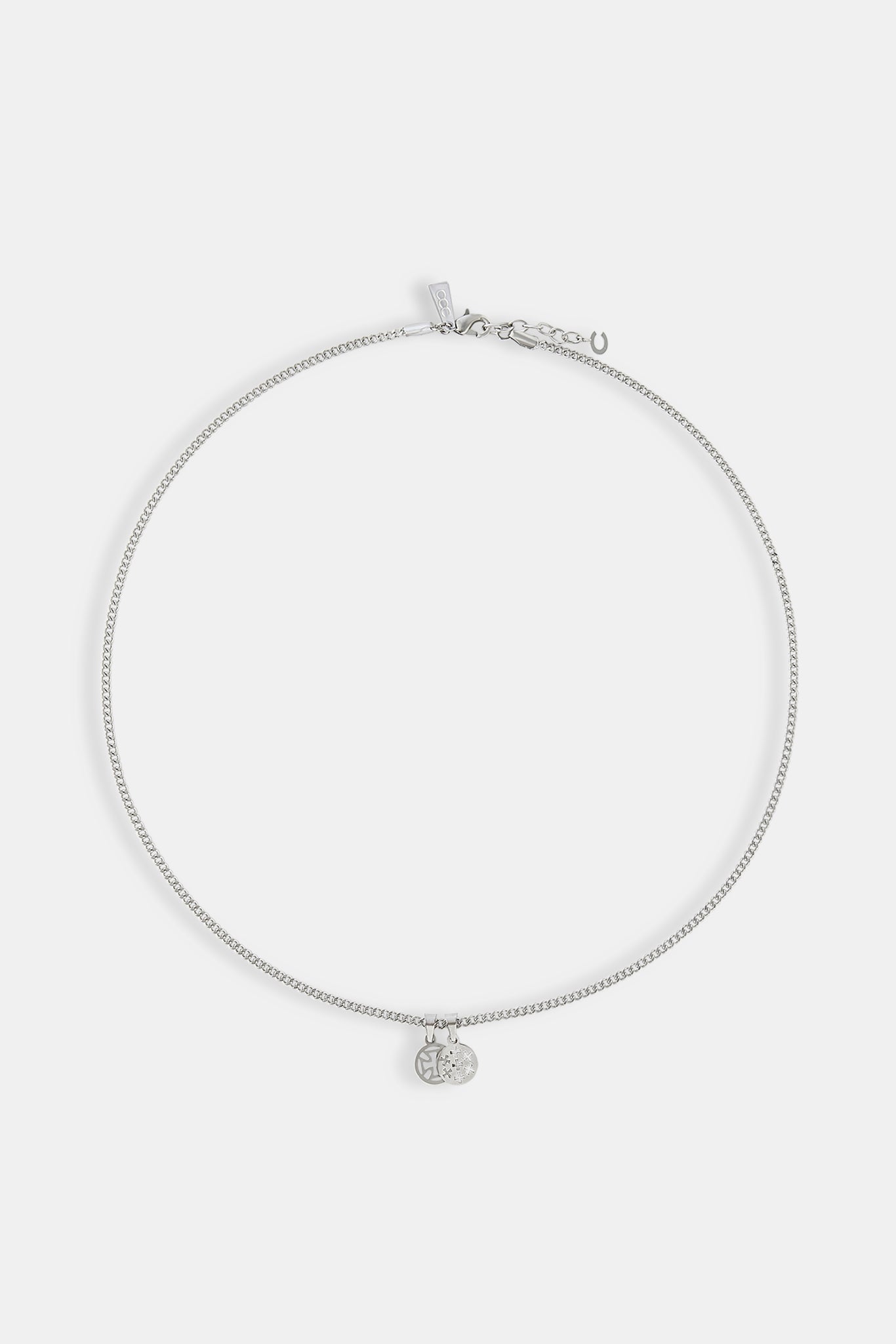 Polished Double Cross Disc Necklace - 10mm