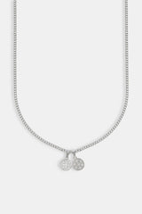 Polished Double Cross Disc Necklace - 10mm