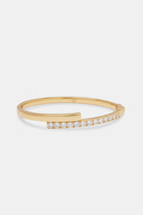 Polished & Iced Half Bangle - 5mm - Gold