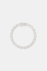 Polished & Iced Flat Link Bracelet - 6mm