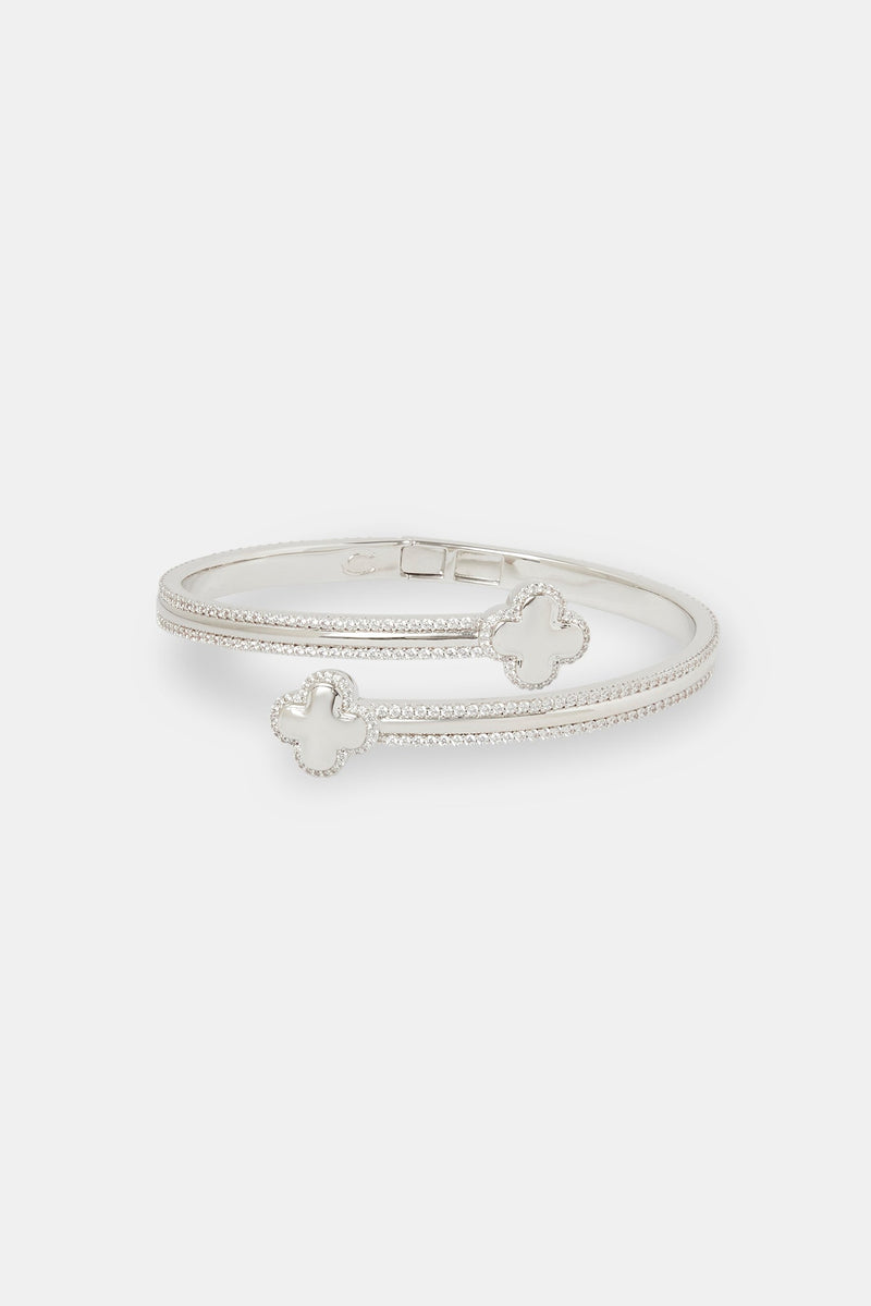 Polished & Iced Motif Bangle