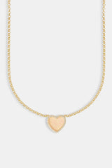 Pink Agate Heart Necklace - Gold