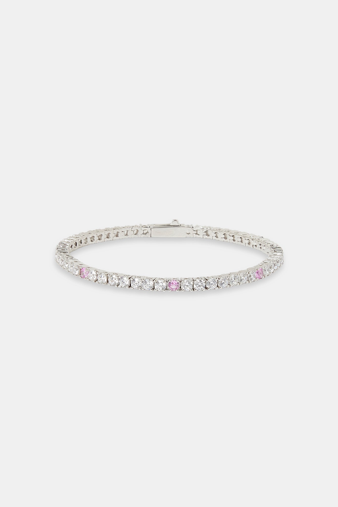 Light Pink & Clear Stone Tennis Bracelet - 3mm