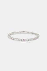 Light Pink & Clear Stone Tennis Bracelet - 3mm