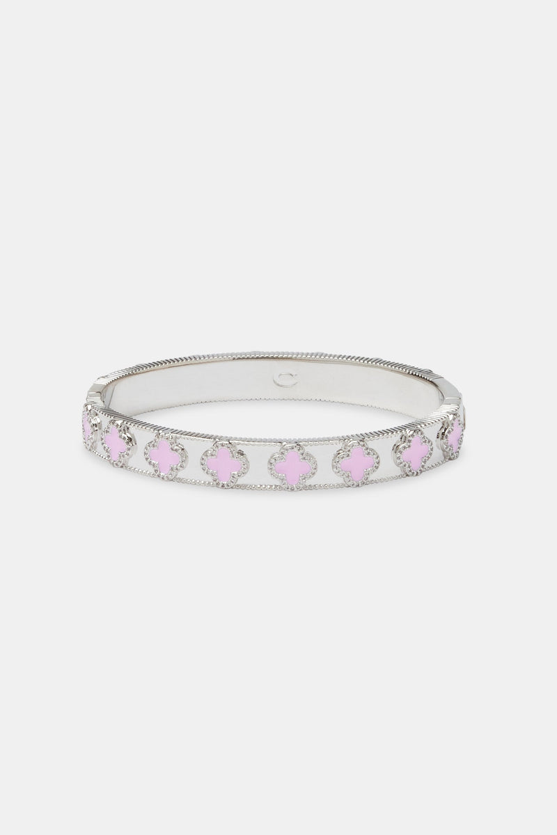 Polished Pink Enamel Bangle - 8mm