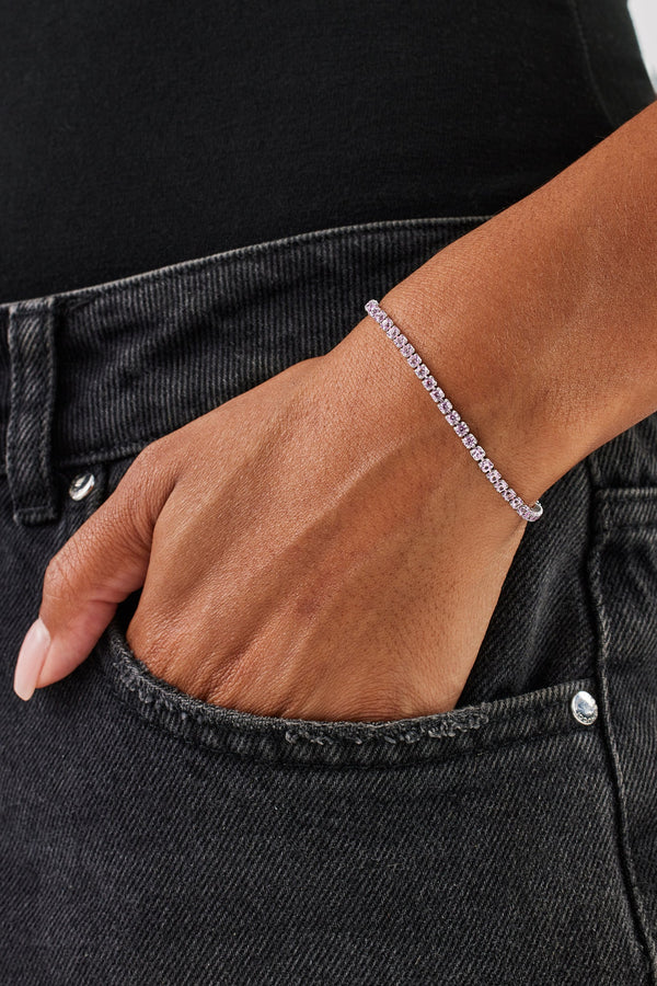 Light Pink Micro Tennis Bracelet - 2.5mm