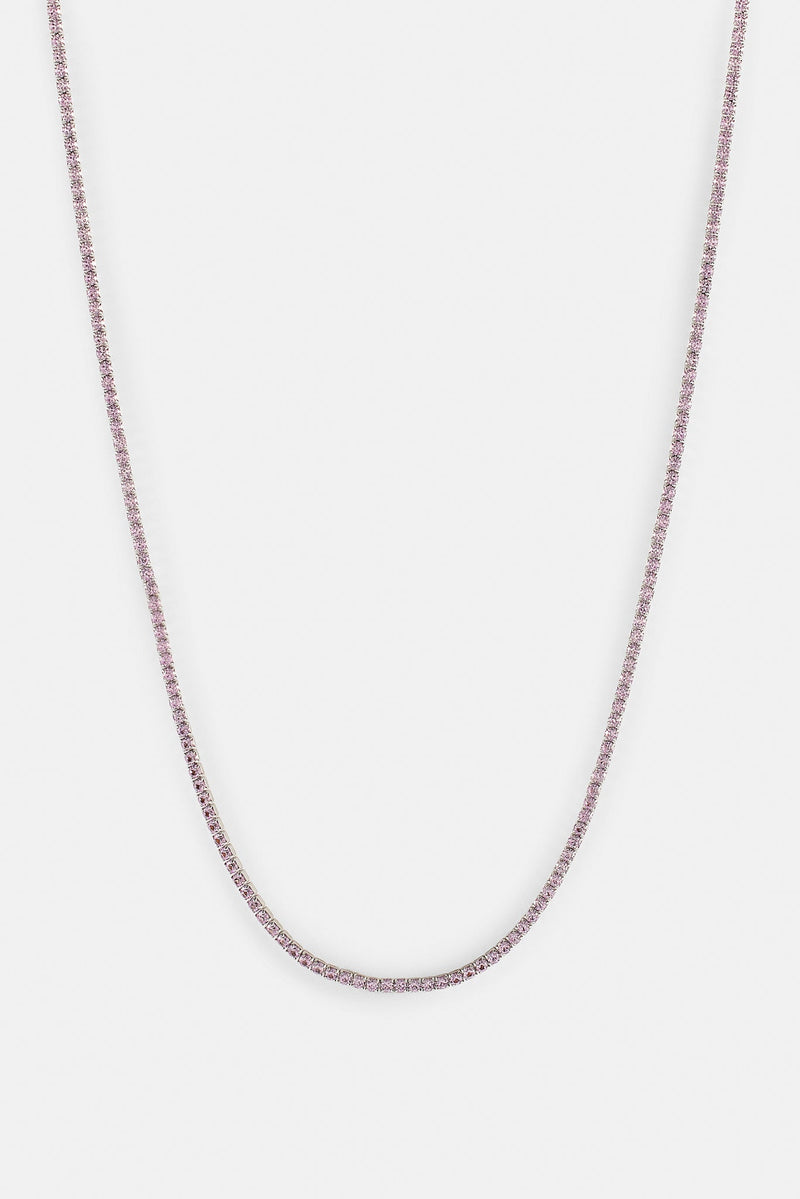 Light Pink Micro Tennis Chain - 2.5mm