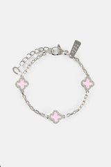 Pink Enamel Motif Rolo Link Bracelet - 10mm