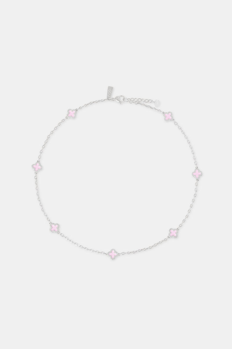 Pink Enamel Motif Rolo Link Chain - 10mm