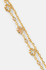 Pink Agate Motif Double Layer Rolo Bracelet - 8mm