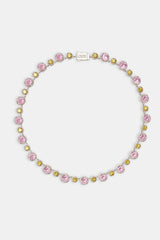 Pink & Lemon Alternating Tennis Chain - 10mm