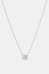 Polished and Iced Multi Ring Necklace - 10mm