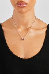 Polished and Iced Multi Ring Necklace - 10mm