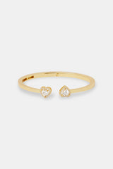 Polished Cz Heart Bangle - 5mm