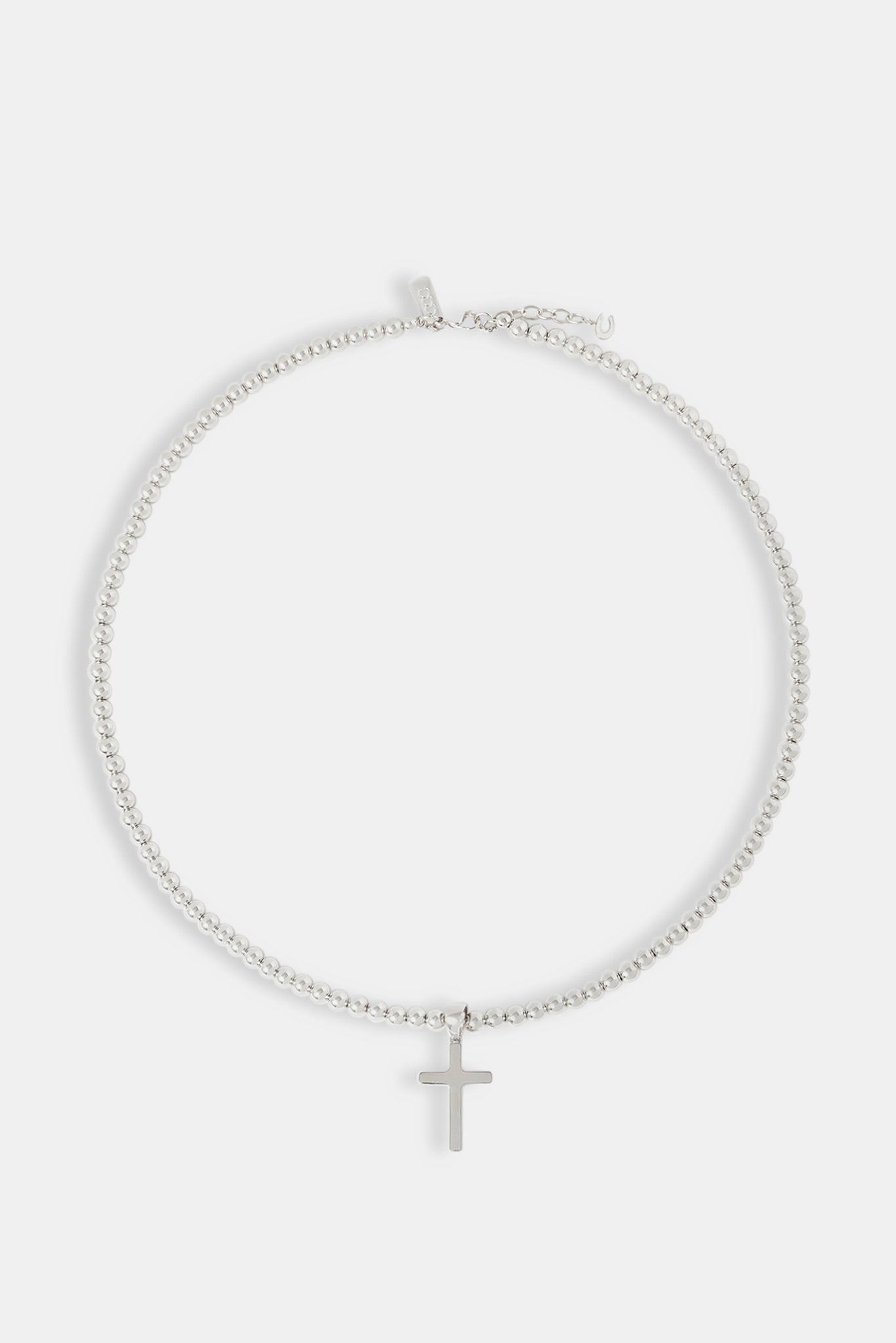 Polished Cross Bobble Chain Necklace - 25mm