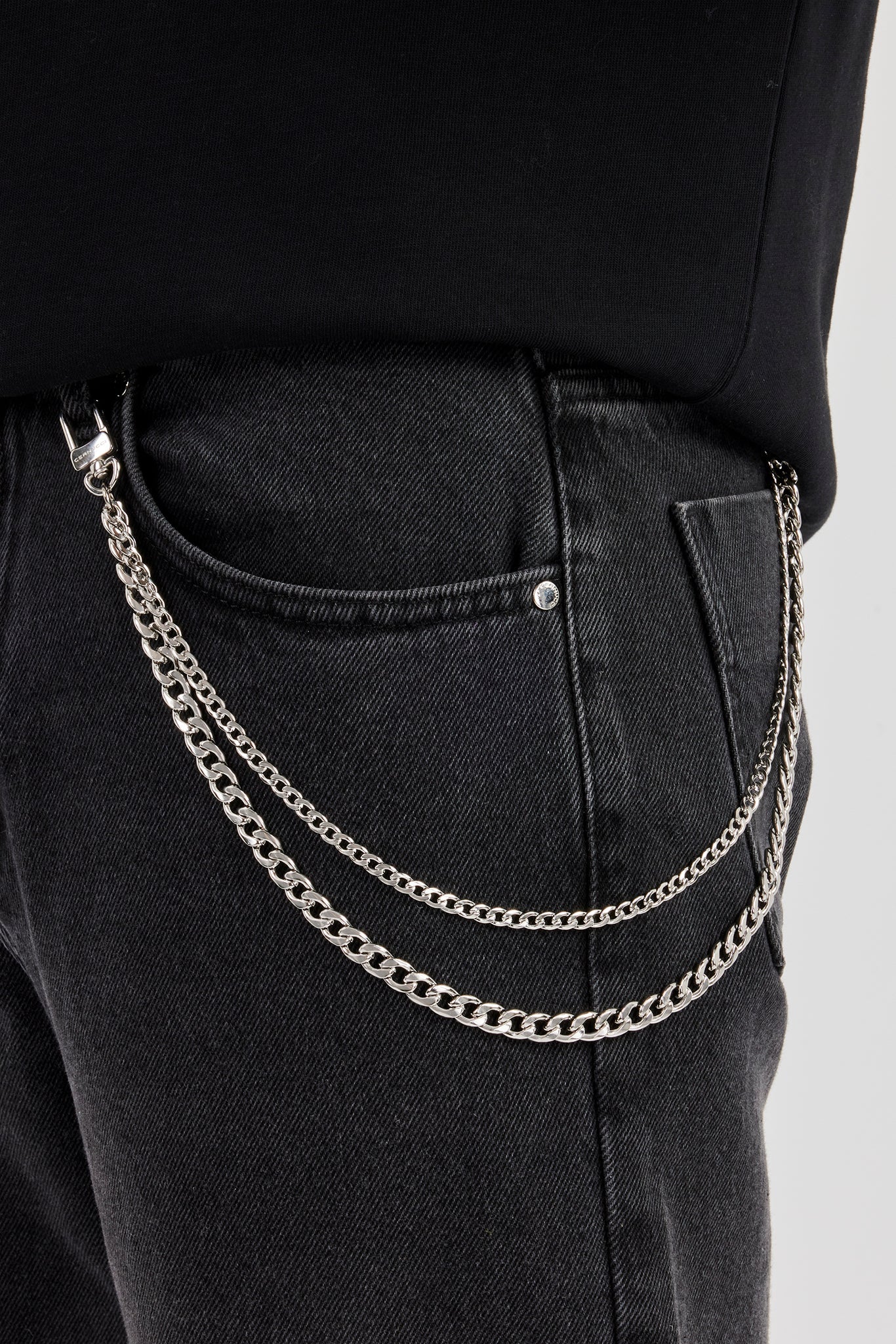 Polished Cuban Double Layer Jean Chain
