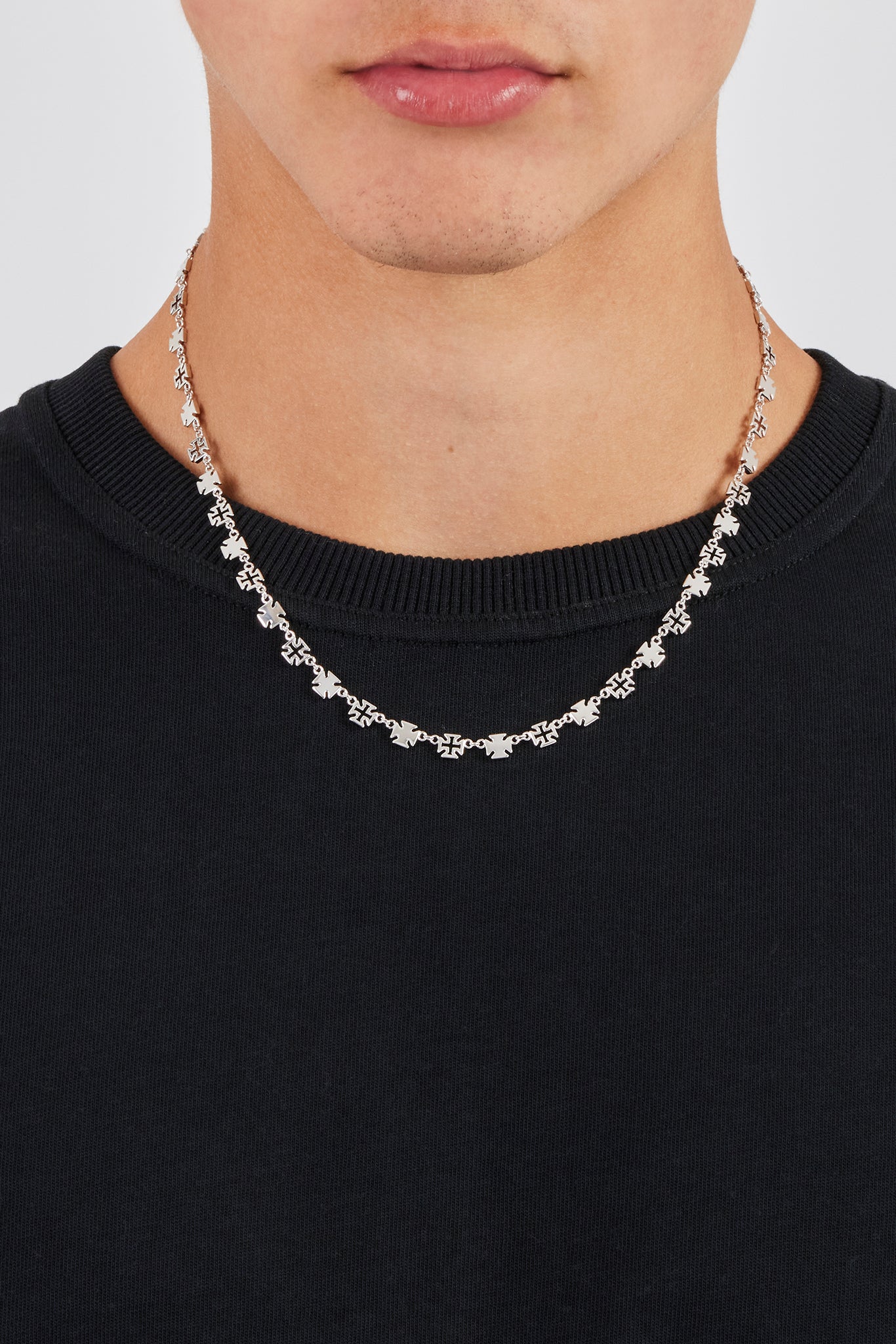 Polished Cross & Outline Connecting Chain - 6mm