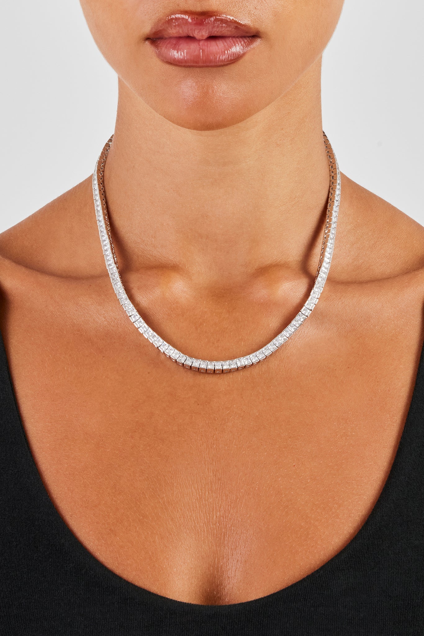 Polished Edge Square Tennis Chain - 3mm