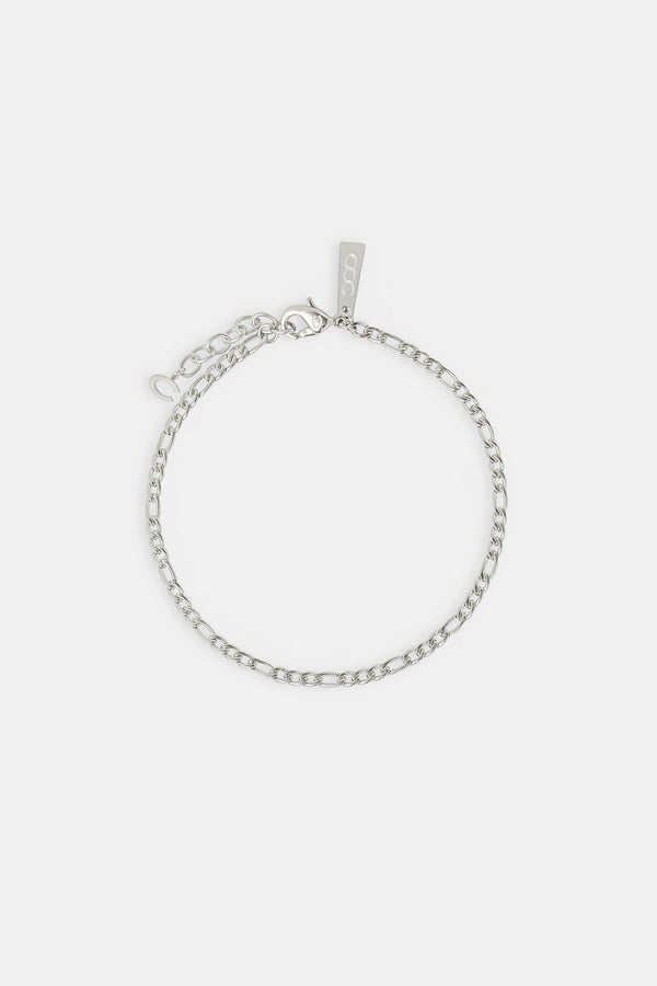 Polished Figaro Bracelet - 3mm