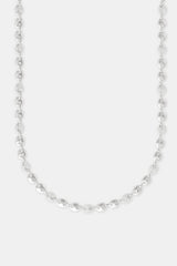 Polished & Iced CZ Pave Coffee Bean Chain - 5mm