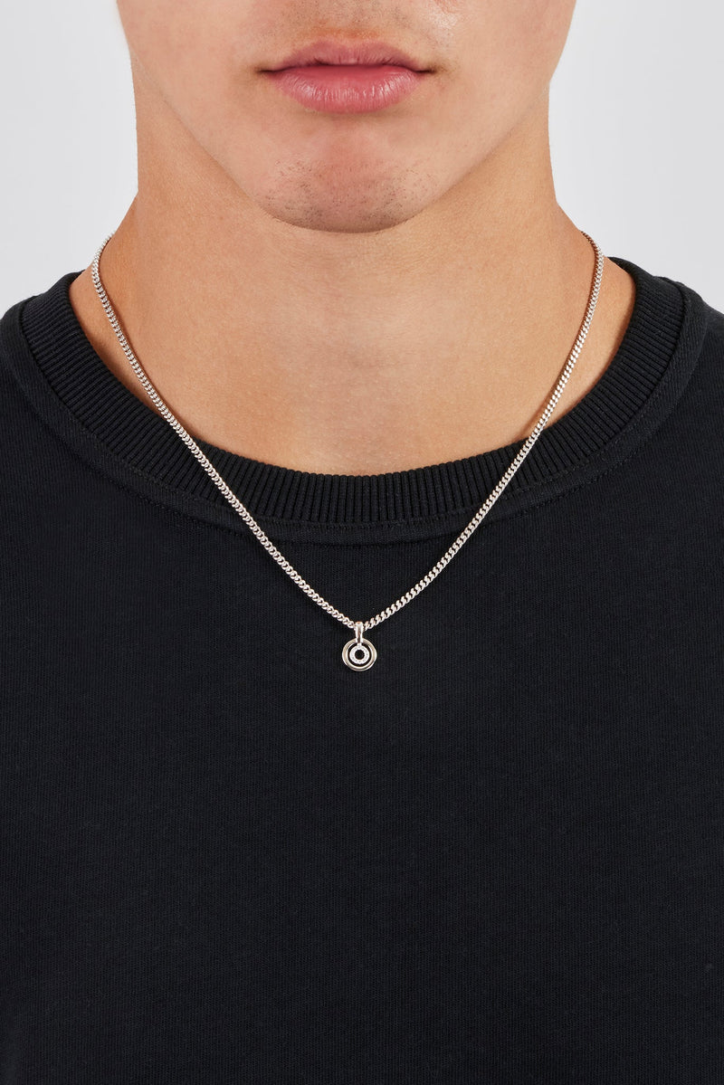 Polished & Ice Ring Necklace - 10mm