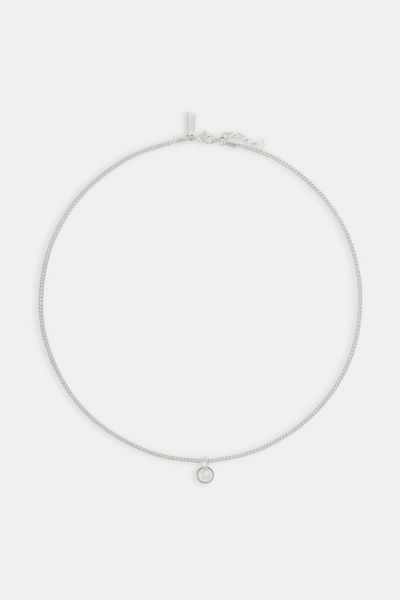 Polished & Ice Ring Necklace - 10mm