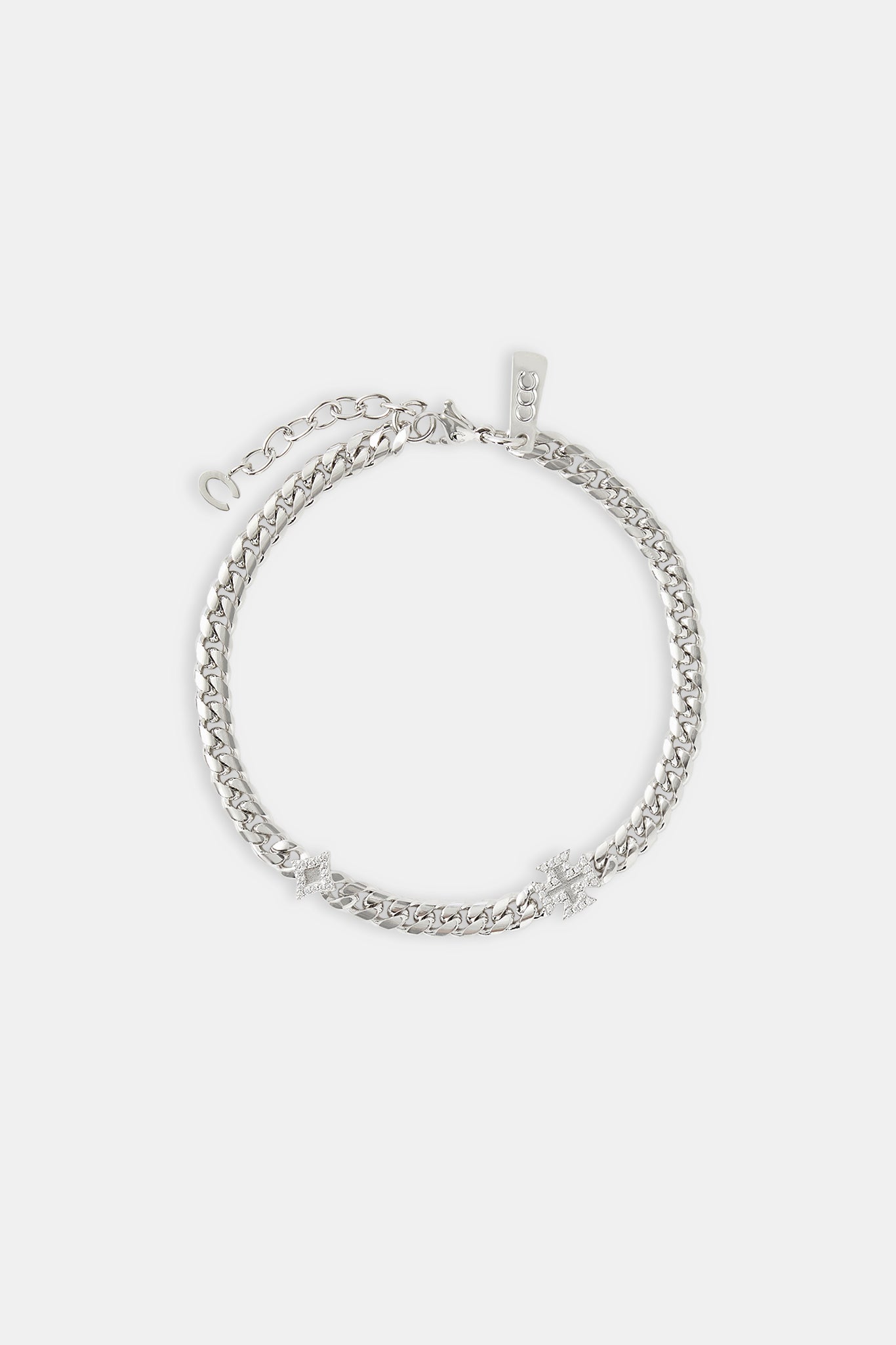 Polished Star & Cross Miami Cuban Bracelet - 8mm