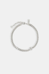 Polished Star & Cross Miami Cuban Bracelet - 8mm