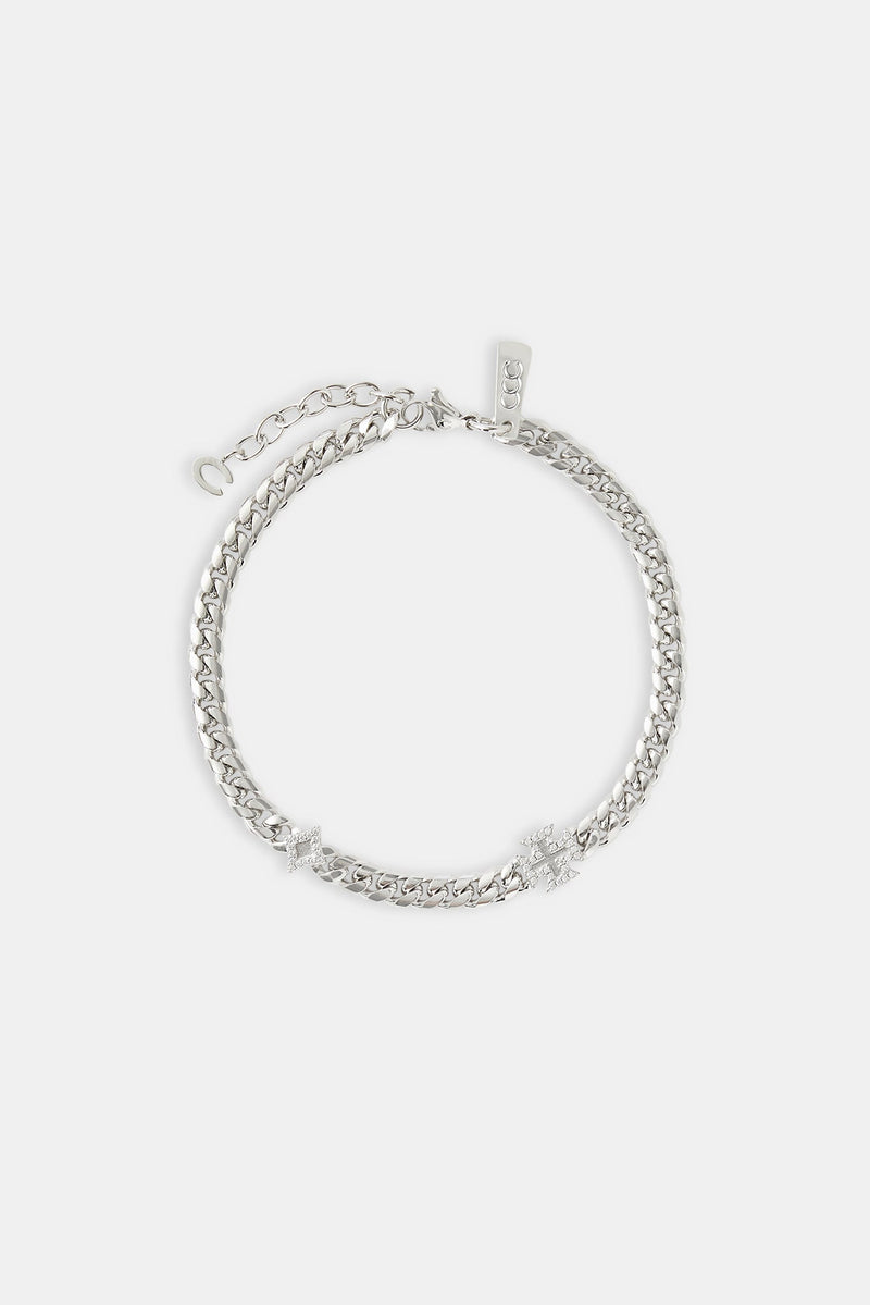 Polished Star & Cross Miami Cuban Bracelet - 8mm