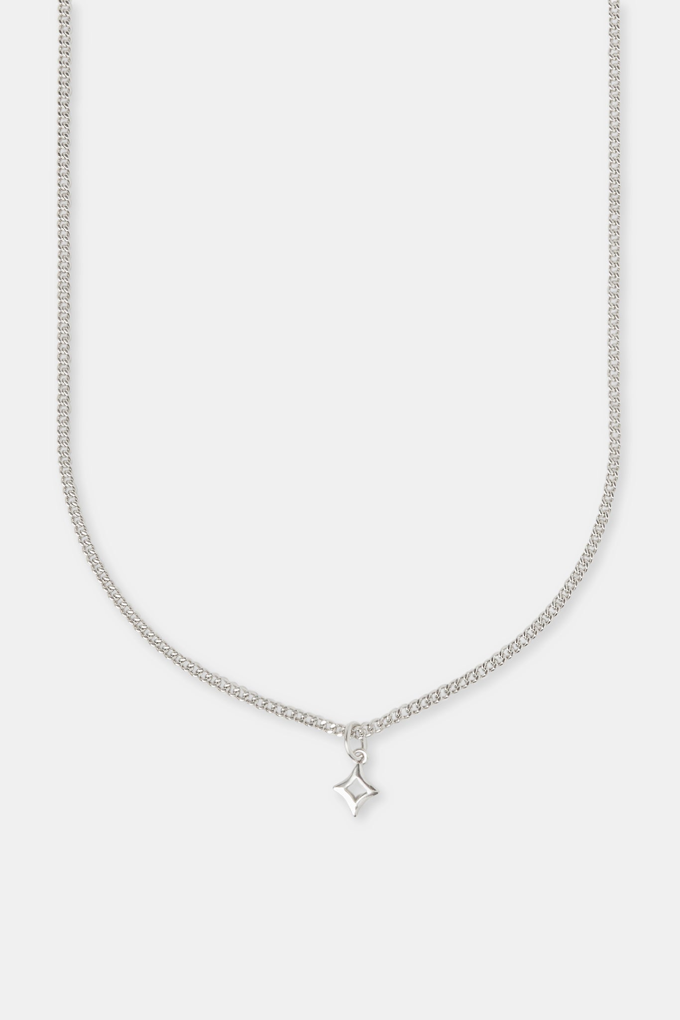 Polished Star Outline Necklace - 10mm