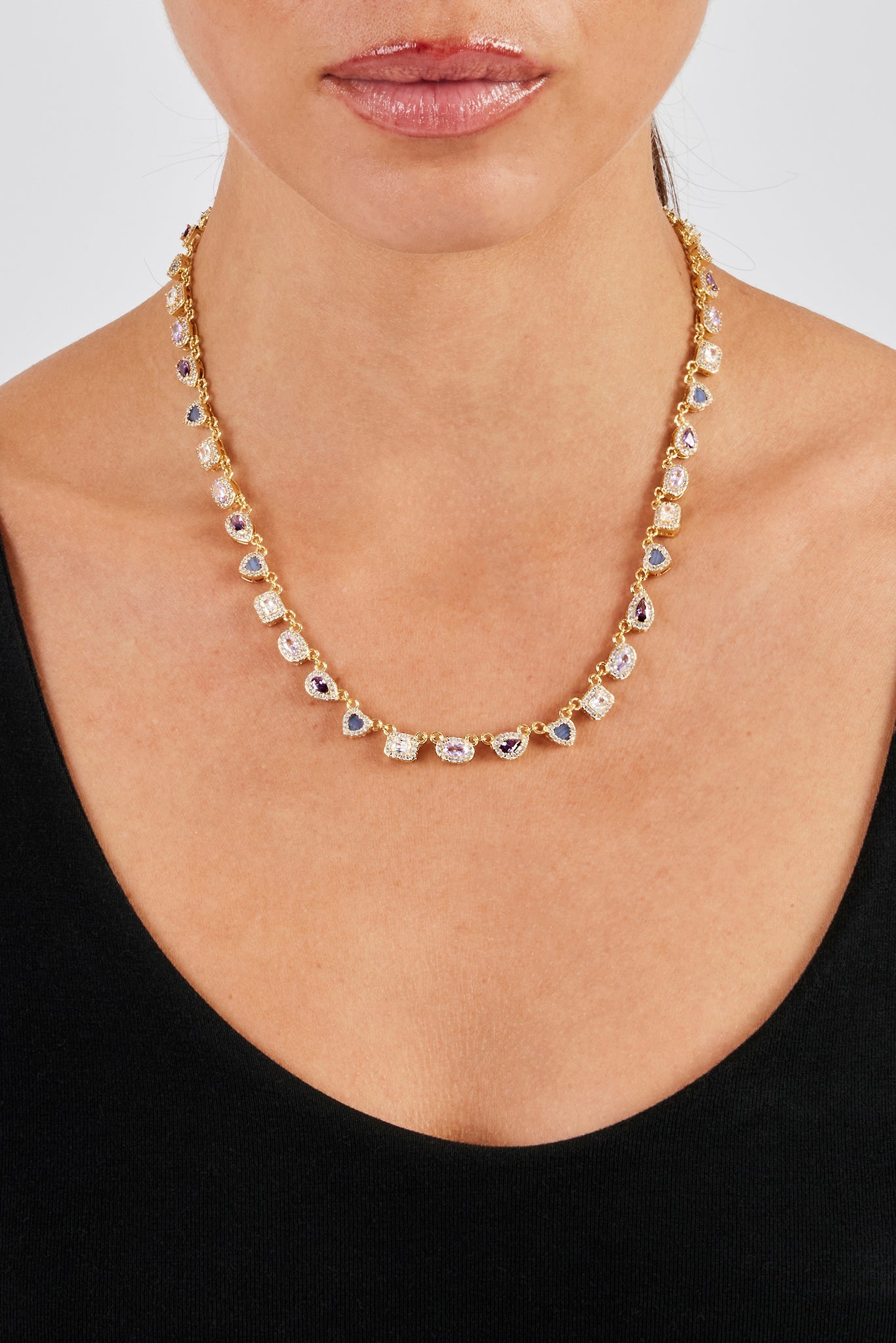 Purple Agate Iced Gemstone Chain - 6mm