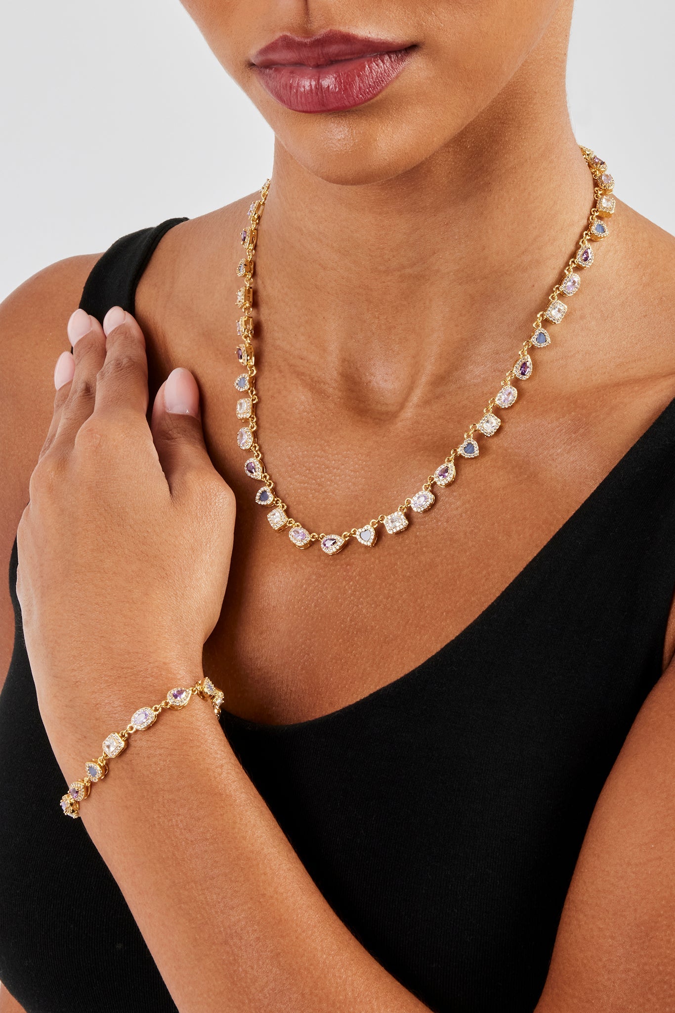 Purple Agate Iced Gemstone Chain & Bracelet - 6mm