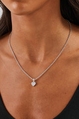 Purple Agate Heart Necklace - 8mm