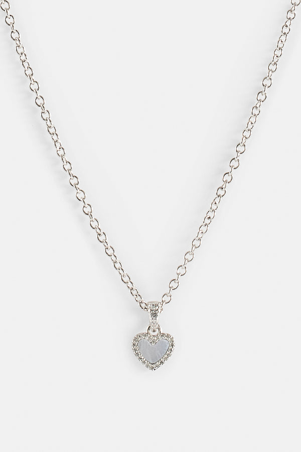 Purple Agate Heart Necklace - 8mm