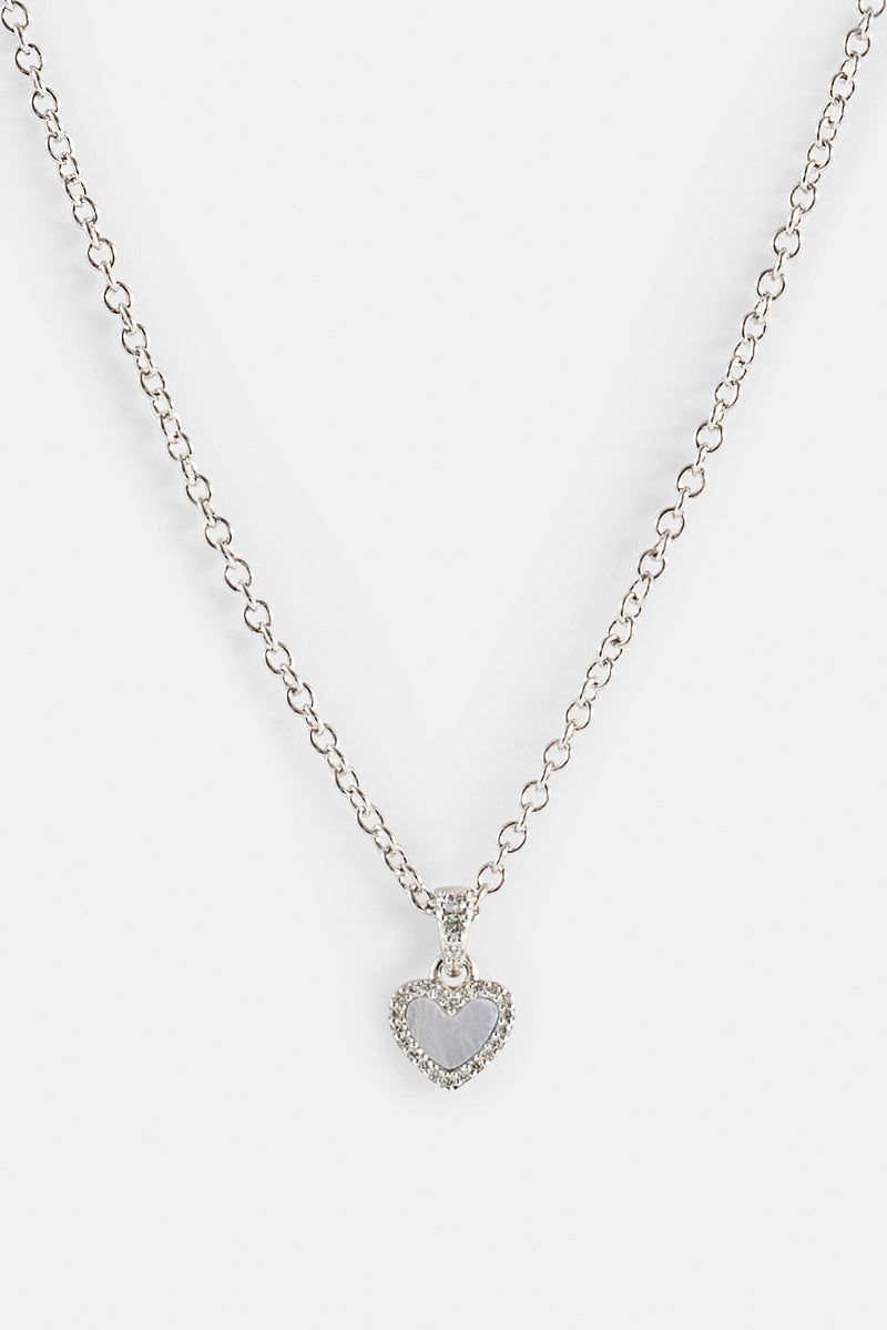 Purple Agate Heart Necklace - 8mm