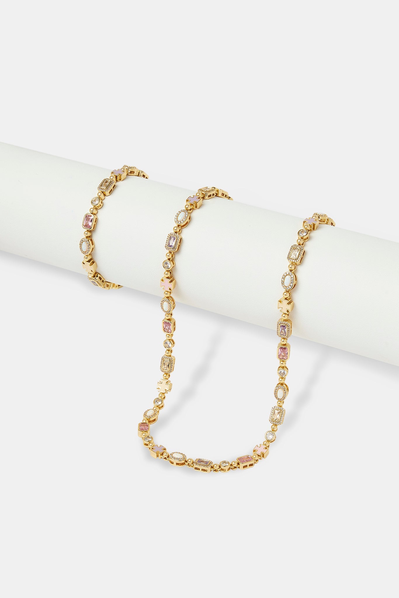 Pastel Multi Gemstone Chain & Bracelet - 6mm