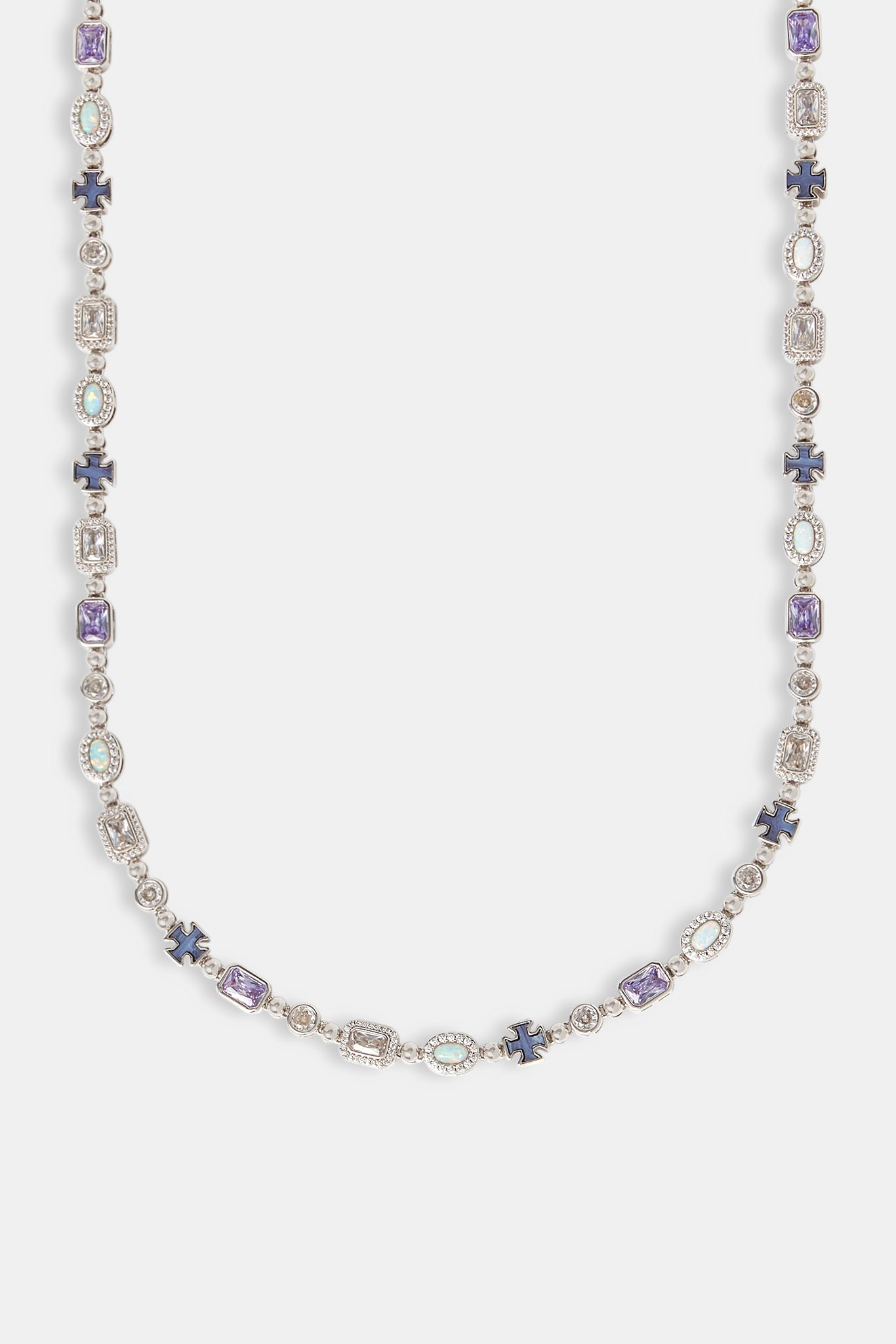 Purple Agate & Clear Multi Gemstone Chain - 6mm