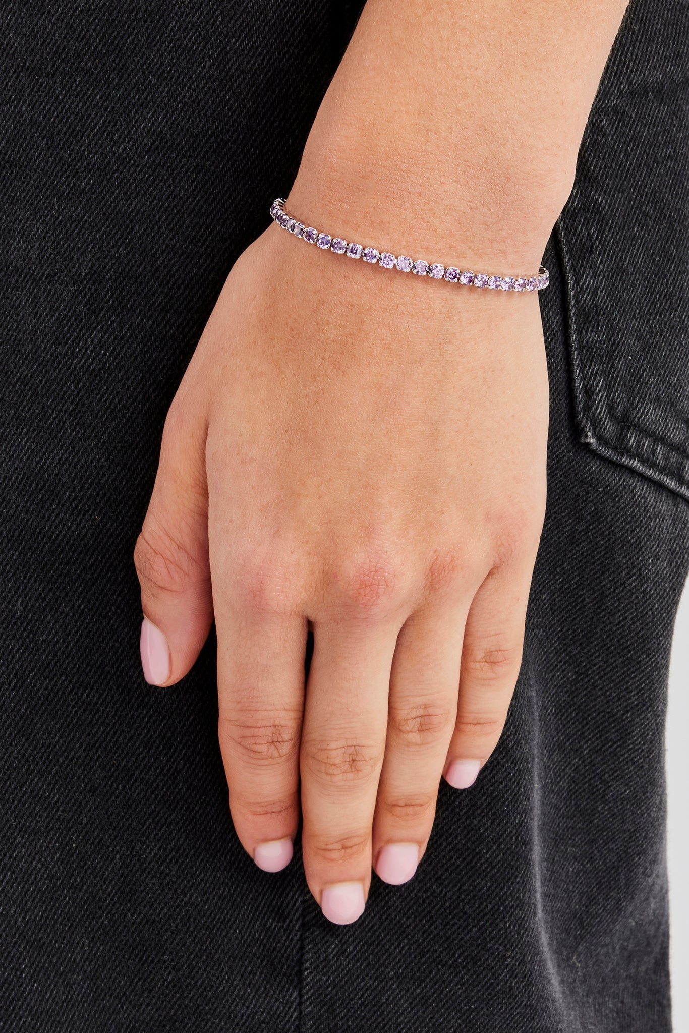 Iced Lilac Micro Tennis Bracelet - 2.5mm