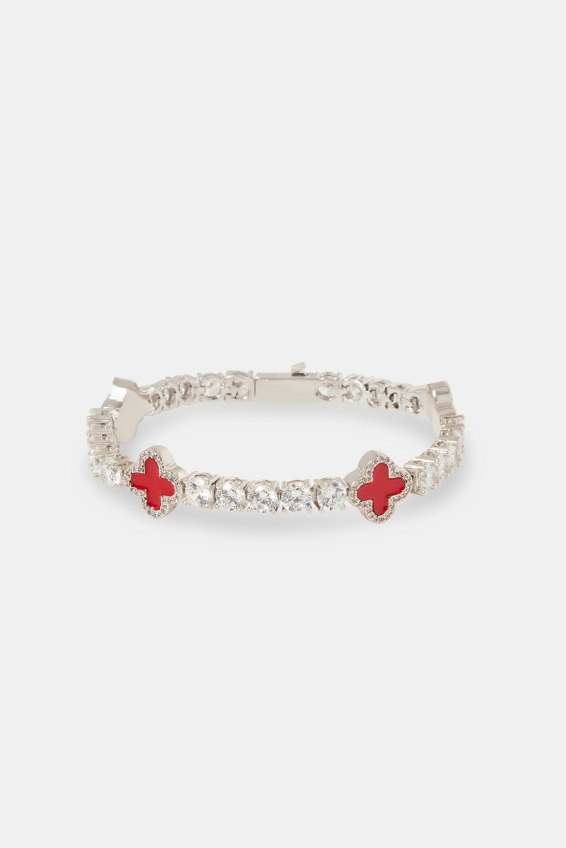 Red Motif Tennis Chain & Bracelet - 5mm