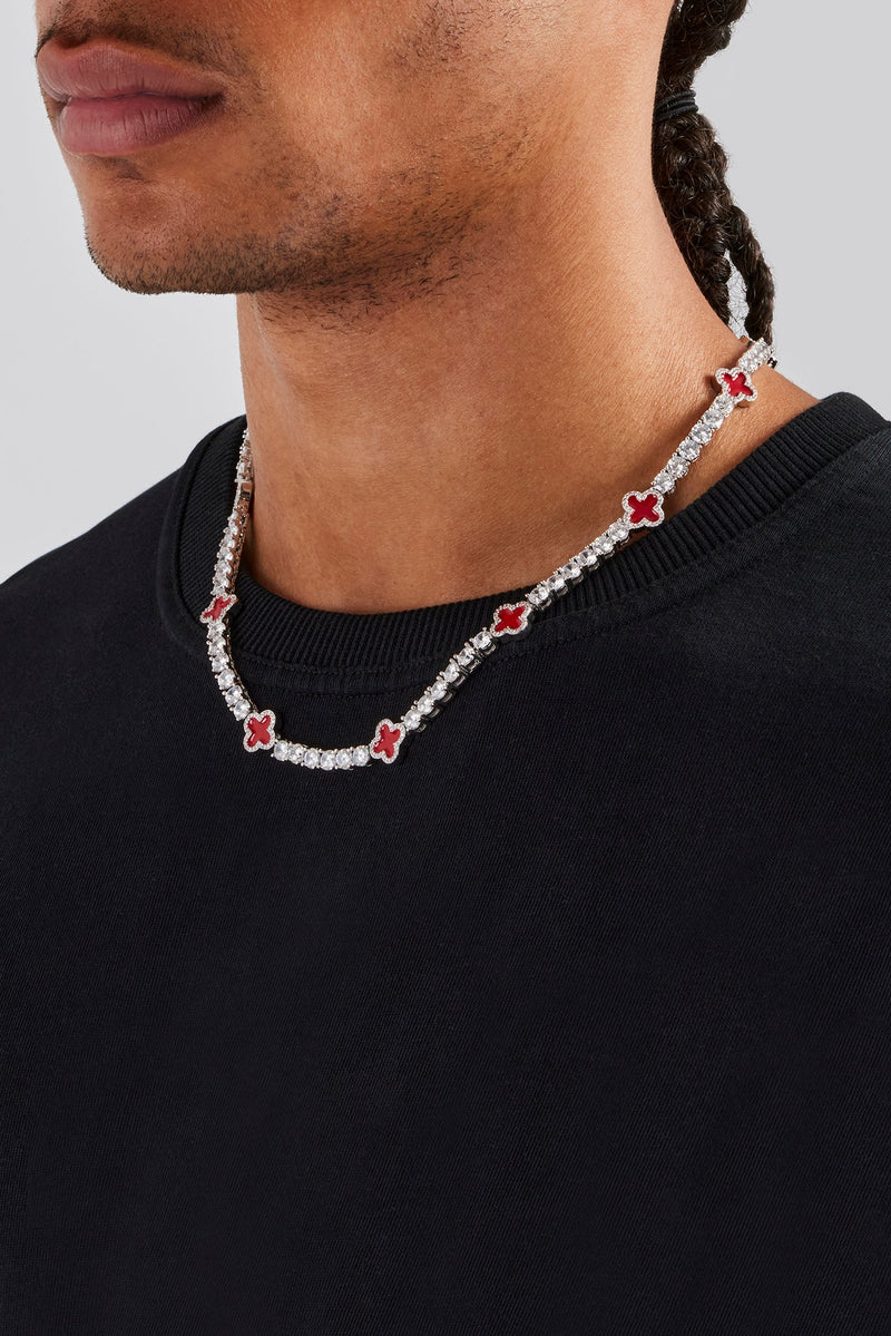 Red Motif Tennis Chain - 5mm