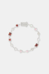 Red Heart Multi Gem Bracelet - 6mm