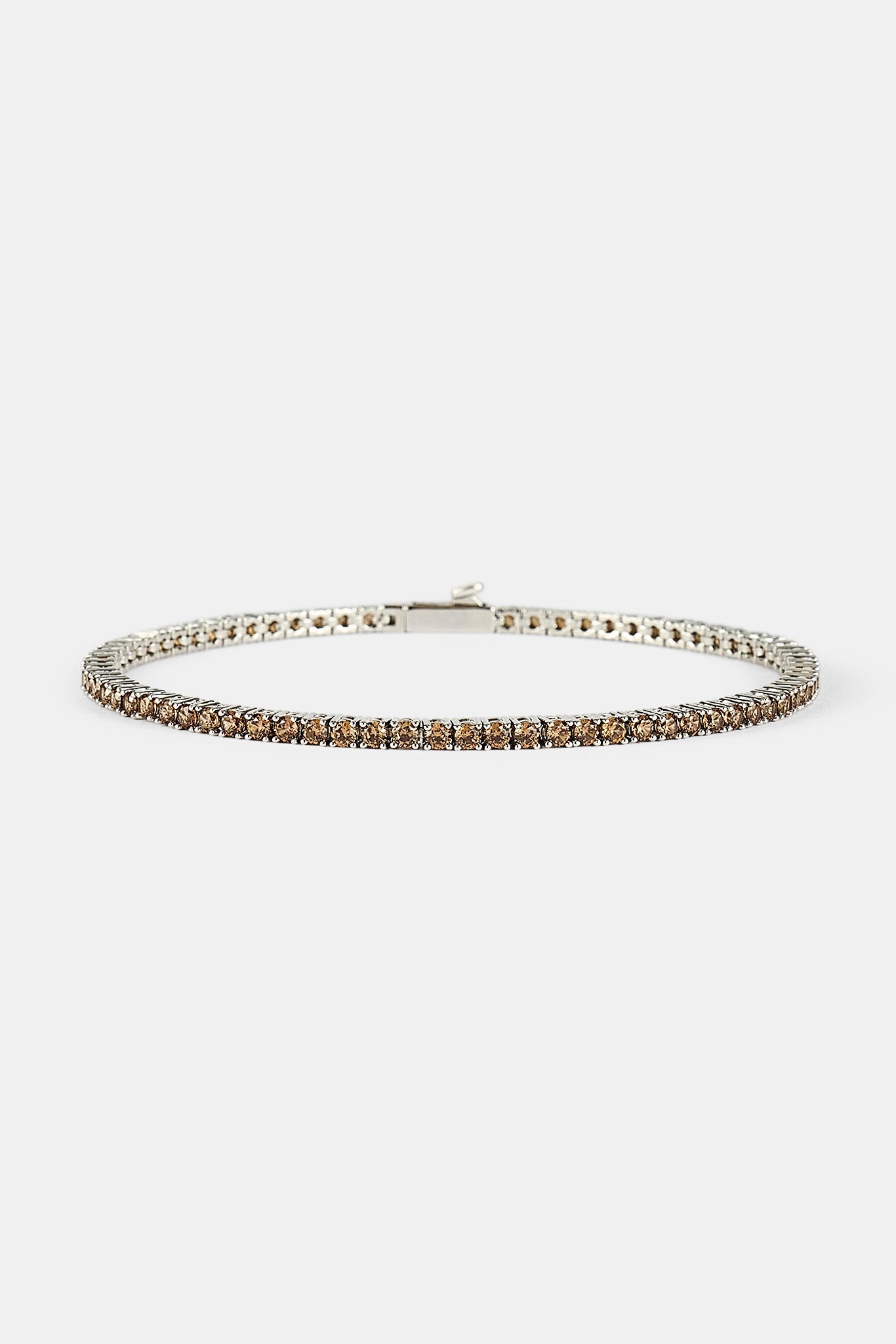 Coffee Tennis Bracelet - 2.5mm - White