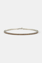 Coffee Tennis Bracelet - 2.5mm - White