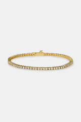 Clear CZ Tennis Bracelet - 2mm - Gold
