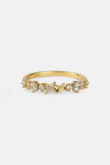 Mixed Shape Star Ring - 3mm - Gold