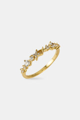 Mixed Shape Star Ring - 3mm - Gold