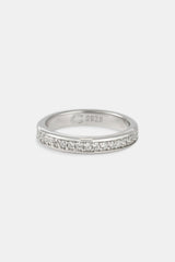 Iced Center Band Ring - 3.5mm - White