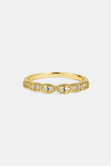 Iced Pear Band Ring - 3mm - Gold